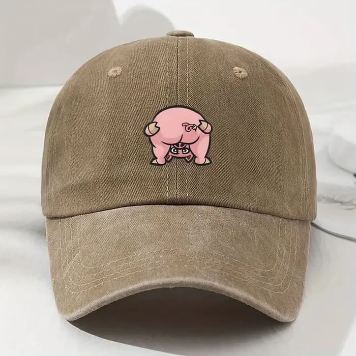 Casquette de baseball unisexe à imprimé cochon rose
