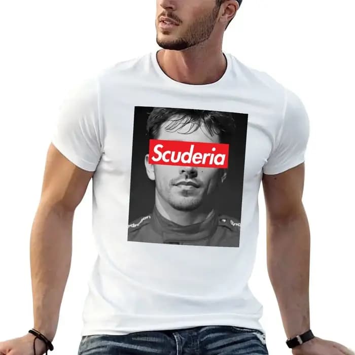 Leclerc Scuderia Portrait T-Shirt anime t-shirts surdimensionné homme
