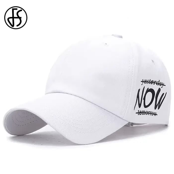 Casquette de baseball FS noire et blanche à imprimé lettres pour hommes
