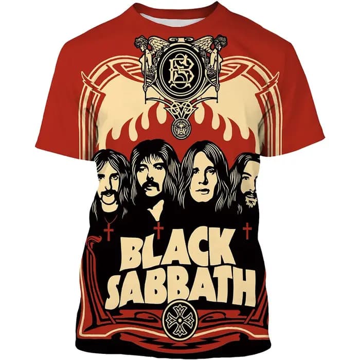 Été nouveau à la mode Black Sabbath hommes 3D imprimé T-shirt Hip Hop décontracté Cool à manches cou