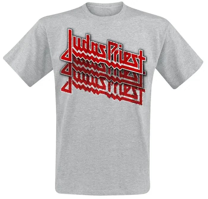 T-shirt imprimé Judas Priest Defenders of the Faith, un t-shirt décontracté adapté aux hommes et aux femmes, avec un design à col rond.