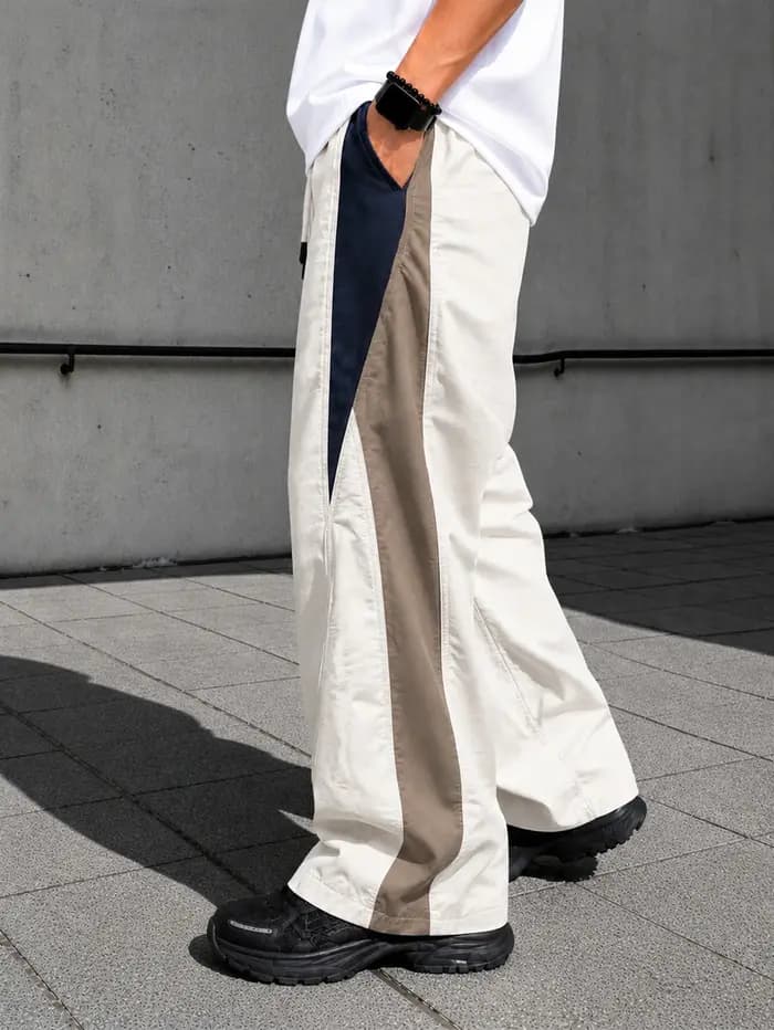 Pantalon de jogging pour homme style streetwear - design à empiècements