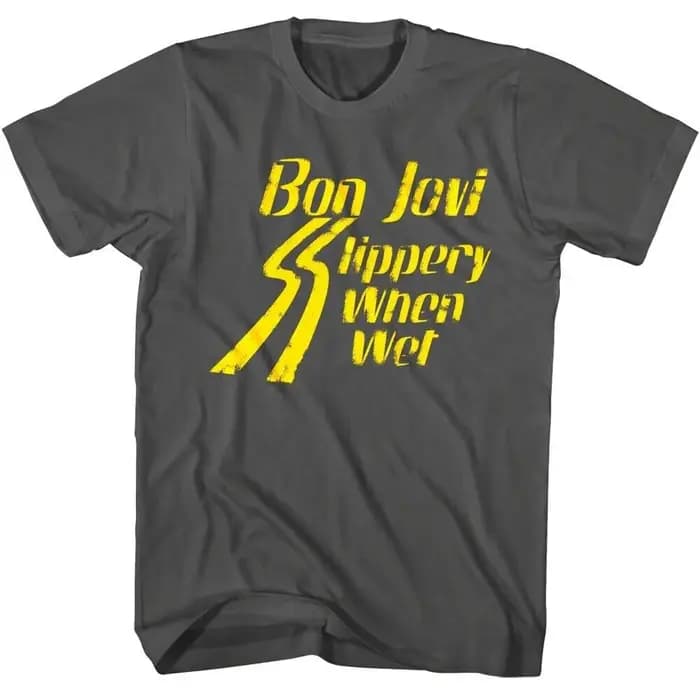Bon Jovi T-shirt pour hommes Vintage glissant quand Wet Rock Band t-shirts été