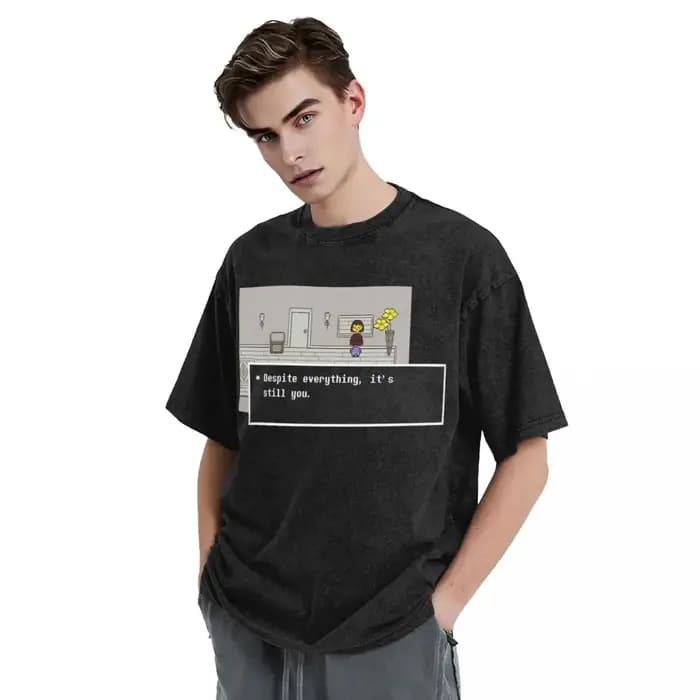 Frisk Despite tout ce n'est toujours Manga t-shirt Undertale lavé T-Shirts à manches courtes