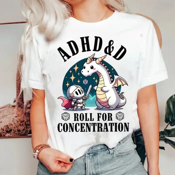 T-shirt décontracté pour homme avec impression graphique Rogue Adhd&D Roll RPG DnD Class