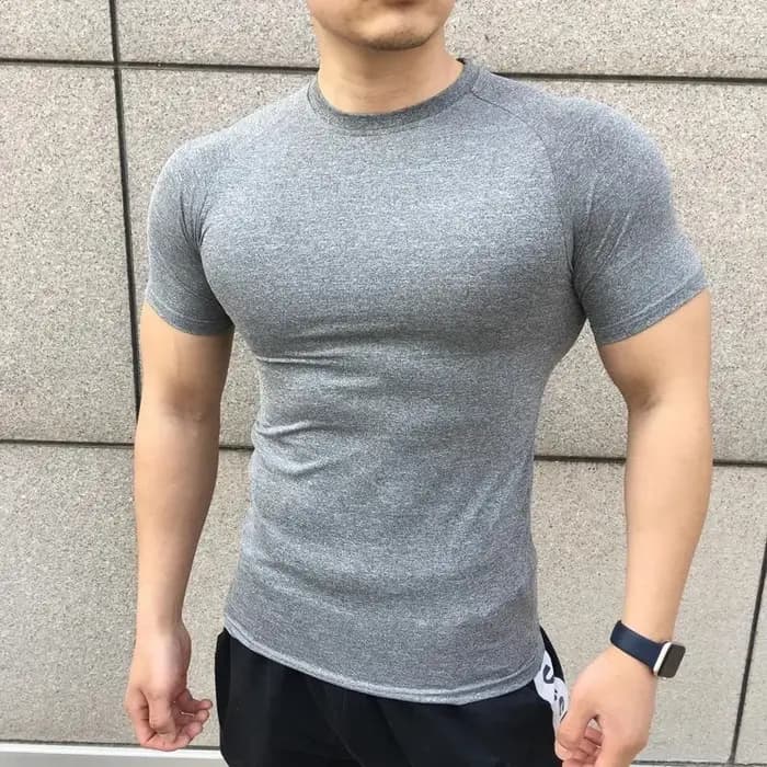 2024 nouveaux hommes d'été à manches courtes Fitness chemise en cours d'exécution Sport gymnase Compression t-shirt entraînement décontracté élastique Force hauts vêtements