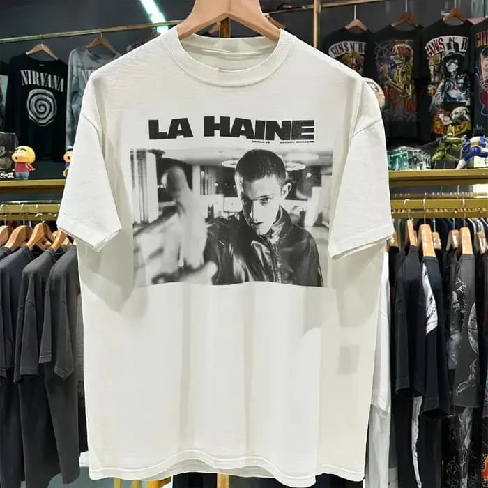 T-shirt à motif de film gangster rétro des années 80 et 90 pour hommes