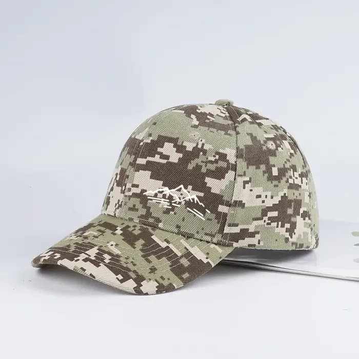 Casquette de baseball camouflage à imprimé montagne