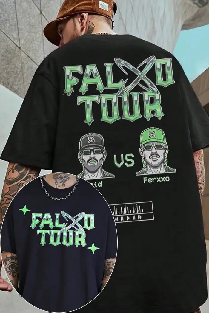 Feid vs Ferxxo: Falxo Tour 2026 Merch T-shirt en coton, vêtements unisexes pour hommes et femmes, T-