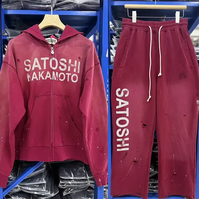 Vêtements vintage streetwear tendances européennes et américaines, ensemble sportif SATOSHI, veste à