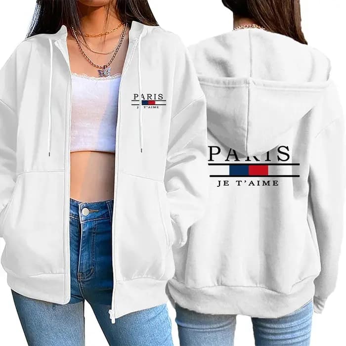 Femmes à capuche pardessus maison impression veste à glissière quotidien sweat-shirt décontracté en plein air Jogging femme hauts vêtements mode Streetwear