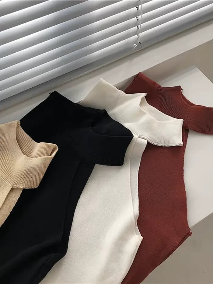 Pullover à col roulé pour femme