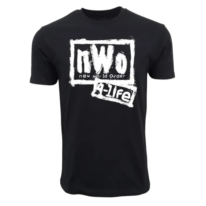 T-shirt avec logo couleur NWO New World Order, en coton graphique, de luxe haut de gamme, style unis