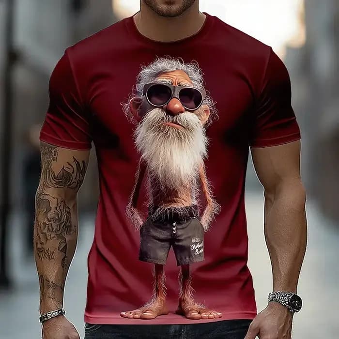 Nouveaux vêtements d'été - T-shirt à motif vintage cool imprimé en 3D pour hommes, décontracté et am