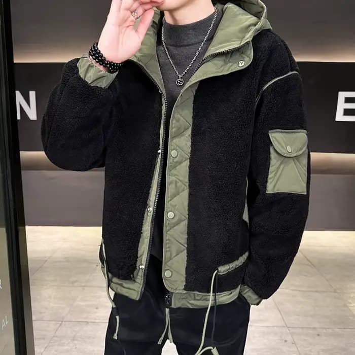 Vestes à capuche en polaire pour hommes