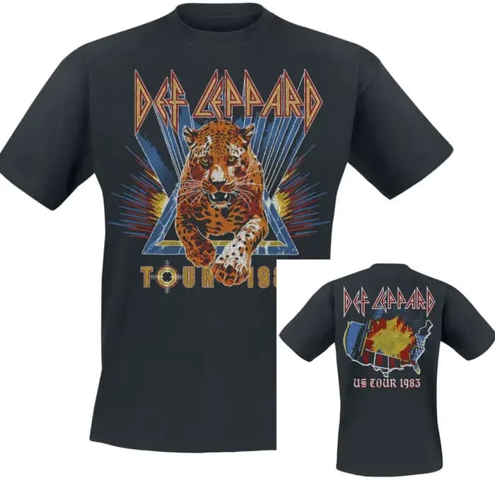 Adrenalize Leopard Def Leppard T-Shirt en coton avec motif pour hommes et femmes
