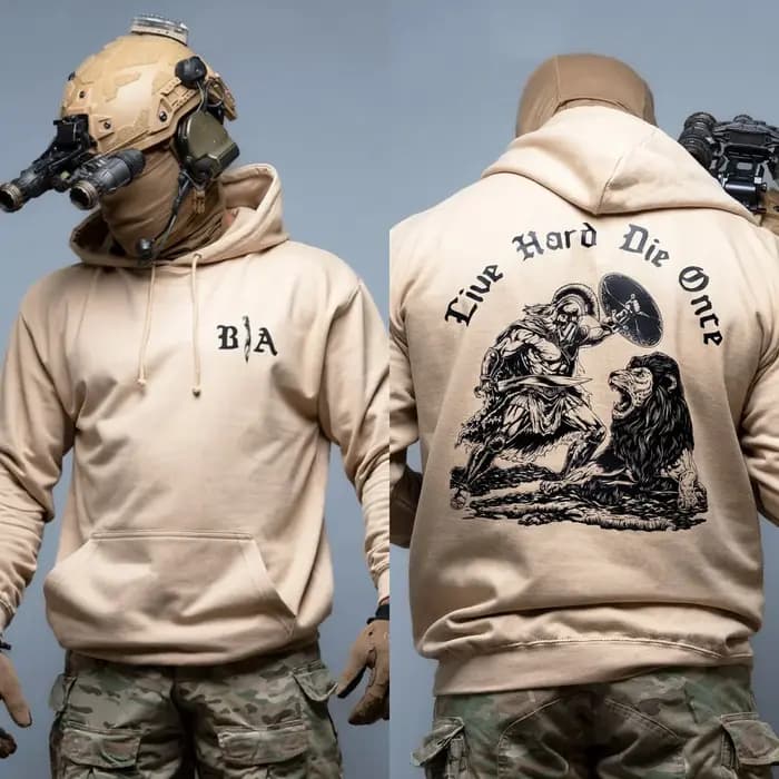 Sweat à capuche Die Once – Équipement tactique _ Brothers in Arms Graphic
