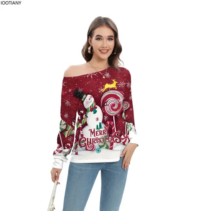 Sweat-shirt imprimé animal Elk pour femme