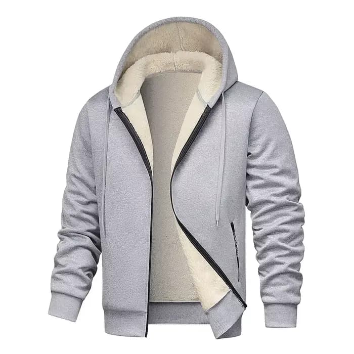 Sweat à capuche en polaire d'agneau pour homme