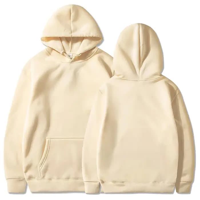 Mode décontracté polaire sweat à capuche pour homme en gros plaine blanc pull