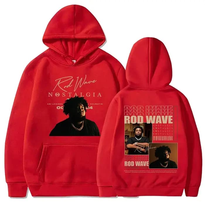 Sweat à capuche imprimé Hip Hop Nostalgique Tendance 2025 Rod Wave Tour – Pull Unisexe pour Fans – Cadeau de Luxe