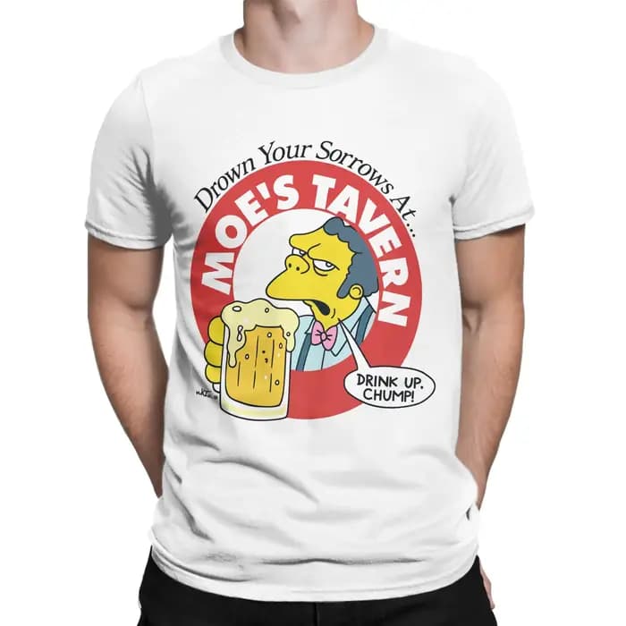 T-shirts pour hommes S-Simpsons Humor Tees T-shirt à manches courtes et col rond 100% coton Idée cadeau Tops