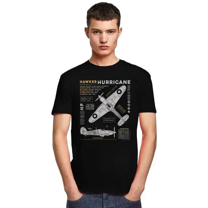 T-shirt en coton personnalisé Spitfire Hawker Motorstator