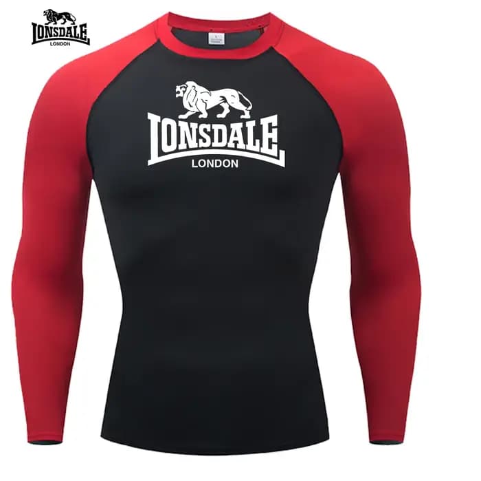 LONSDALE haut de course deux tons hommes T-shirts imprimés sous-vêtements de sport serrés séchage rapide T-shirt