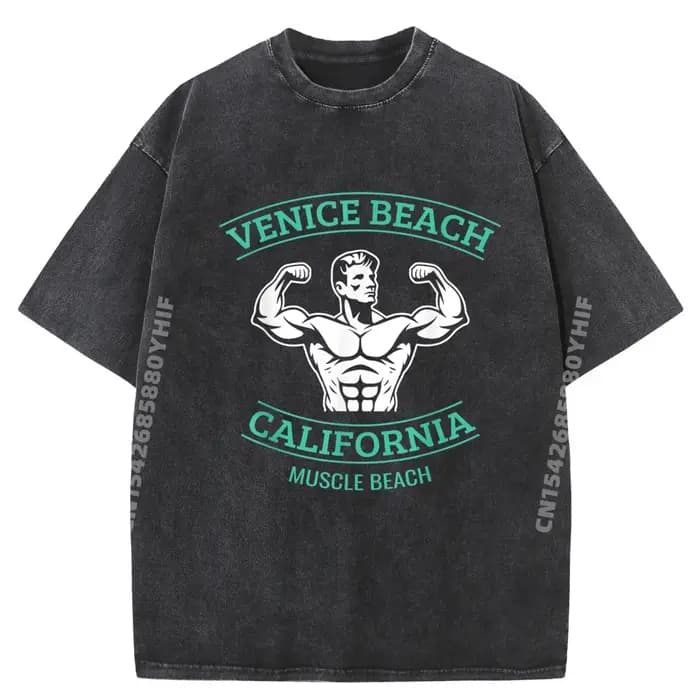 T-shirts graphiques Venice Beach CaliFornia Bodybuilder pour hommes