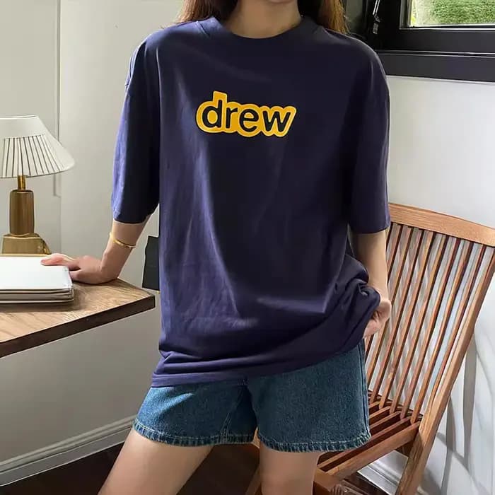 Drew House T-Shirt Smiley à manches courtes haut court de Style de rue
