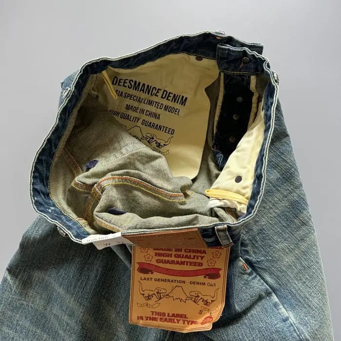 Jean en denim selvedge bleu indigo japonais pour homme, coupe droite, 13,5 oz, artisanal, vintage, l