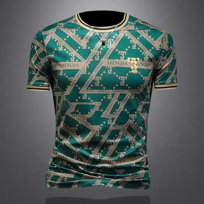 Mode européenne lettre imprimer hommes T-shirt 2025 été tendance col rond haut