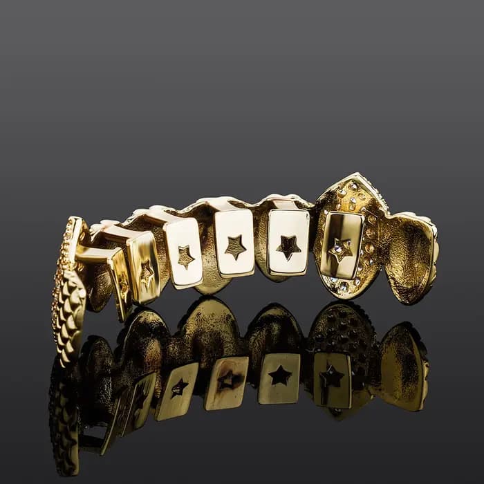 TOicalRILLZ-Ensemble de bijoux Hip Hop Iced Out CZ Grillz