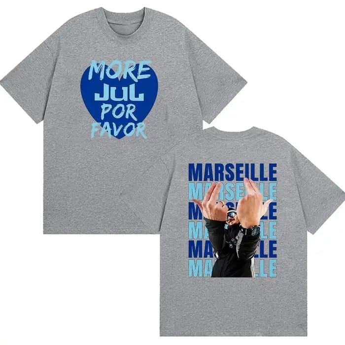 T-shirt vintage en coton de haute qualité Rapper JUL Marseille Album 2026