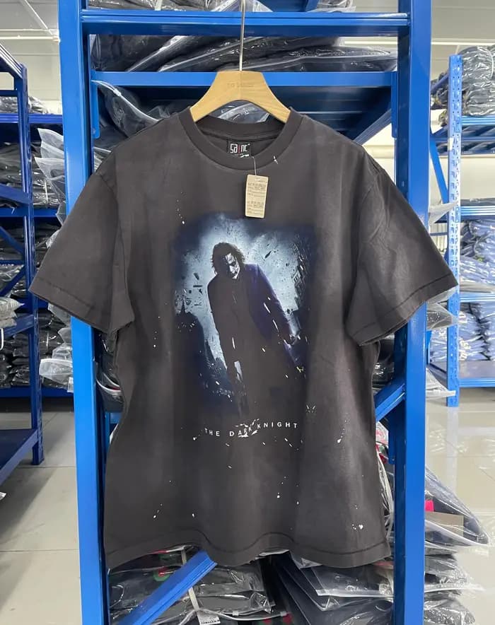 Été Vintage Saint 25SS haute qualité personnage de film imprimé t-shirt style décontracté rue ample coton lavé surdimensionné manches courtes