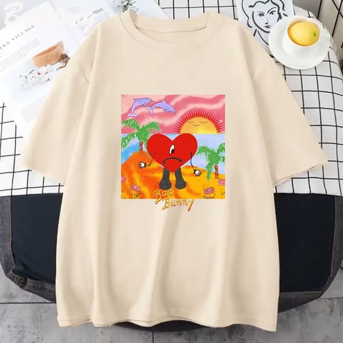 T-shirt à manches courtes Bad Bunny pour hommes et femmes