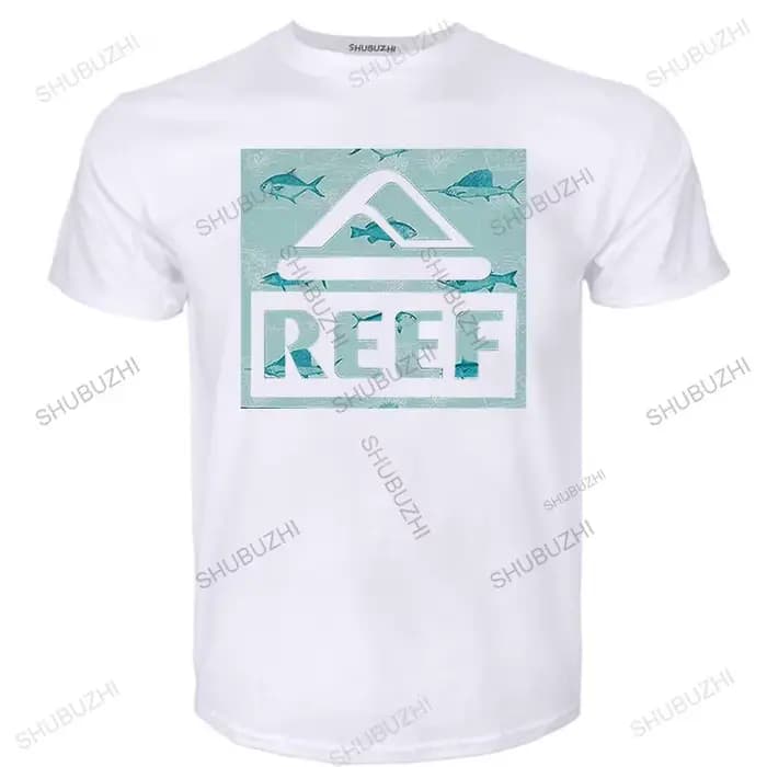 T-Shirt à manches courtes pour Homme, haut avec Logo récif imprimé drôle, ample, noir, de haute qual