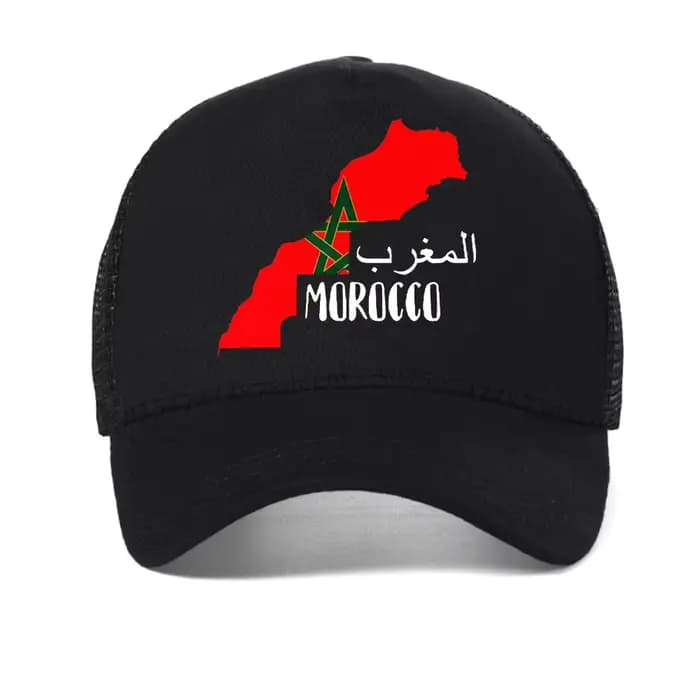 Casquette de baseball avec drapeau du Maroc pour hommes