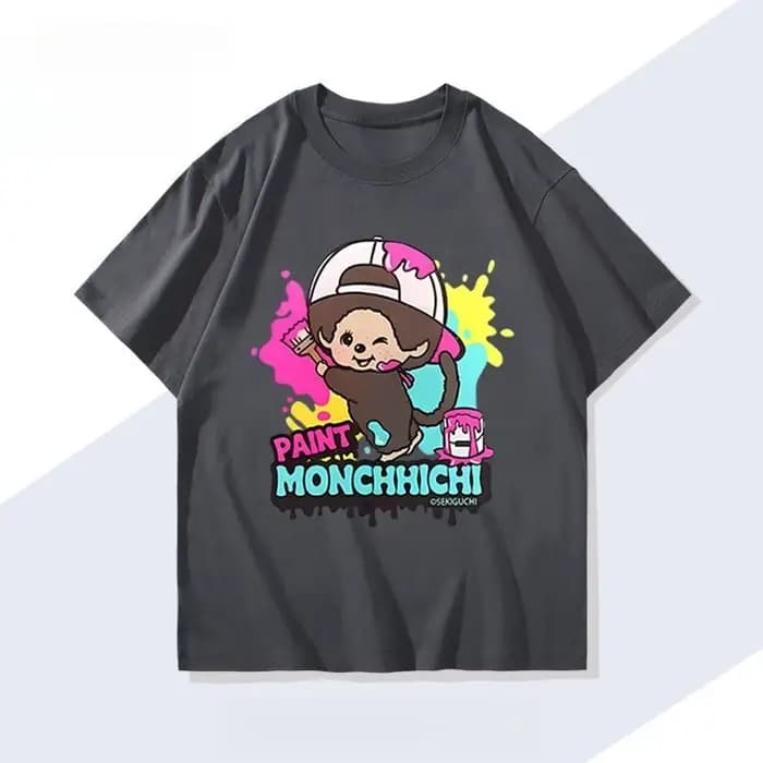 T-shirt Monchhichi à thème graffiti de dessin animé mignon pour hommes et femmes