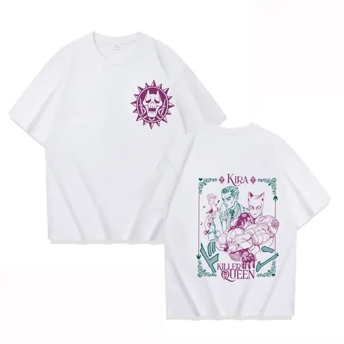 T-shirt de haute qualité Jojo Bizarre Adventure 2026 Kira Killer Queen, T-shirt décontracté en coton