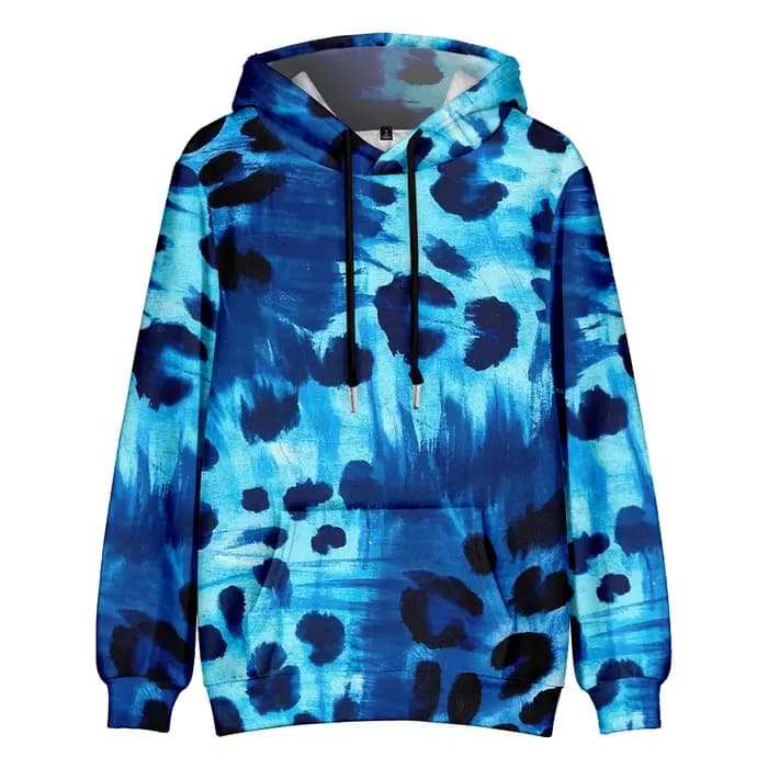 Sweat à capuche imprimé léopard coloré pour hommes