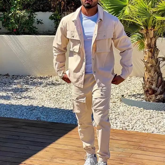 2025 mode hommes ensembles décontractés mâle tendance Streetwear à manches longues veste manteau + Leggings pantalon