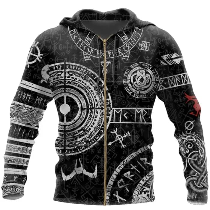 Mjolnir Odin tatouage 3D imprimé hommes sweats à capuche Harajuku mode sweat