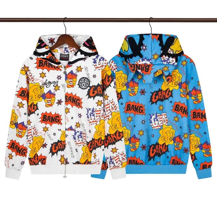 Glo Gang The Glory sweat à capuche zippé complet Camouflage Cardigan hommes femmes 1:1 meilleure qua