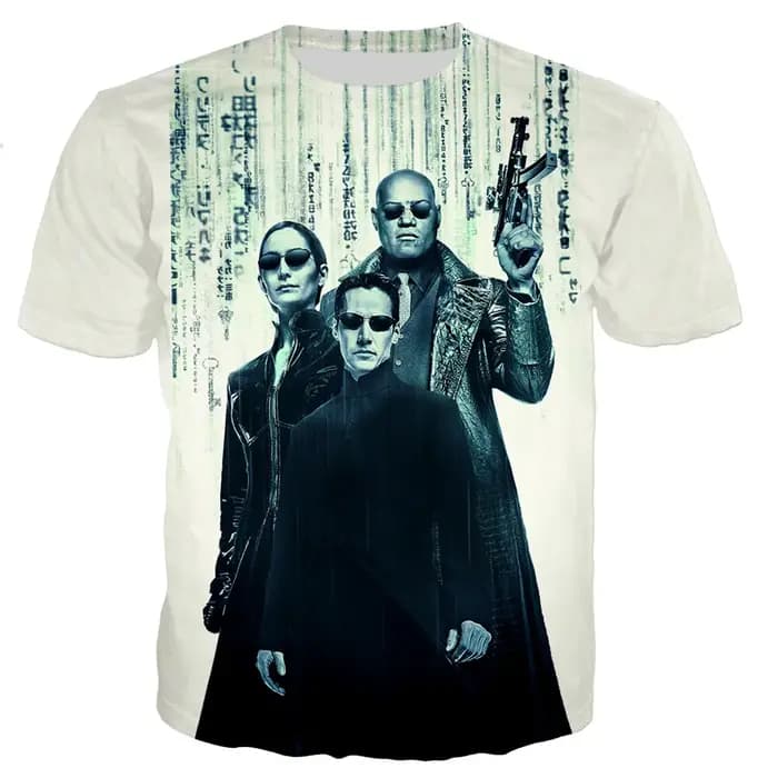 2023 nouvelle série TV américaine la matrice impression 3D t-shirts hommes/femmes 3D la matrice imprimé T-shirt surdimensionné t-shirts hauts