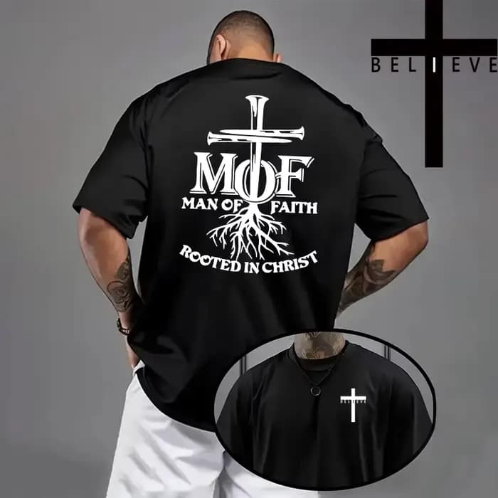 Christ imprimé T-shirt hommes de haute qualité couleur Pure à manches courtes haut printemps été quotidien décontracté mode jésus croix coton t-shirts