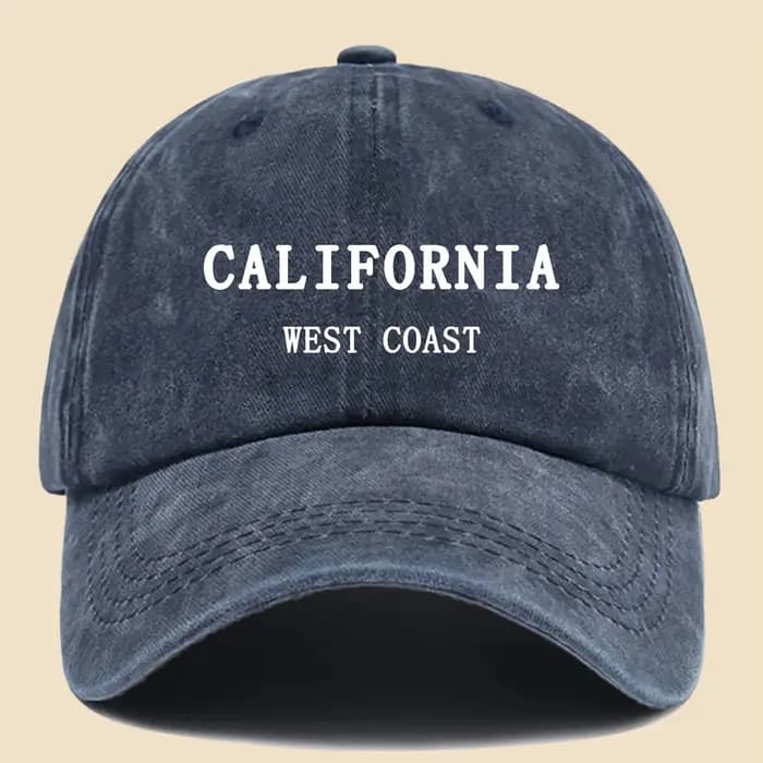 Casquette de baseball California West Coast - 1 pièce - Réglable avec fermeture snapback