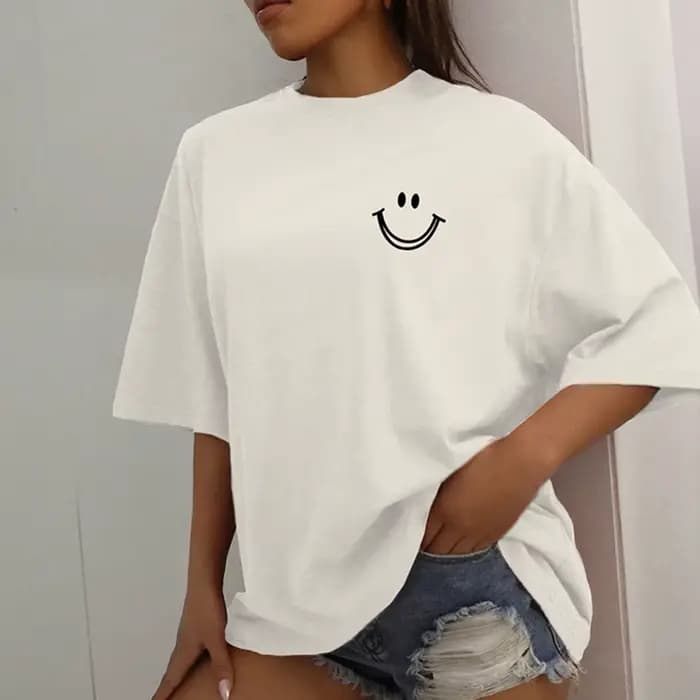Happy Expression imprimé femmes coton à manches courtes rue Hip Hop t-shirt vêtements tout mathémati