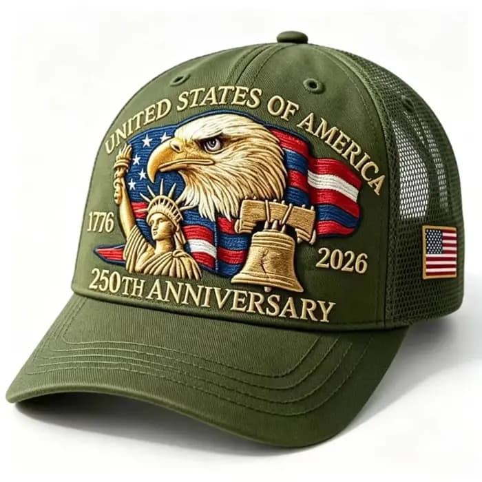 Casquette de baseball unisexe avec imprimé aigle du 250e anniversaire américain