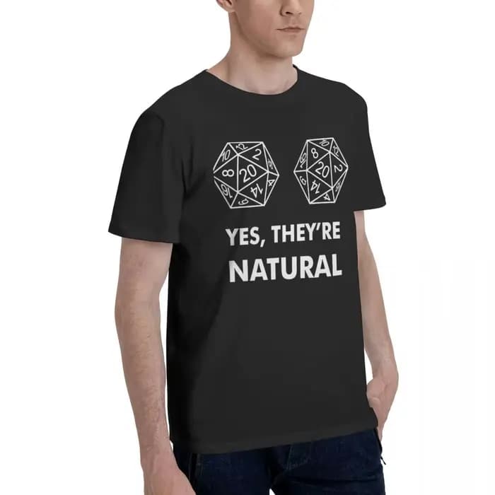 T-Shirt homme DnD jeu D20 oui ils sont naturels ajusté mode 100% coton